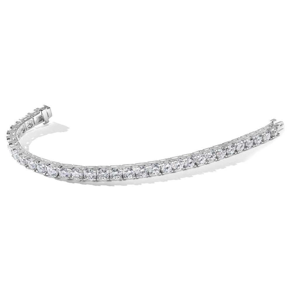 14kw 7.00ctw. Colorless Moissanite 4 Prong Tennis Bracelet