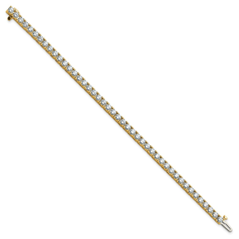 14ky 7.00ctw. Near Colorless Moissanite 4 Prong Tennis Bracelet