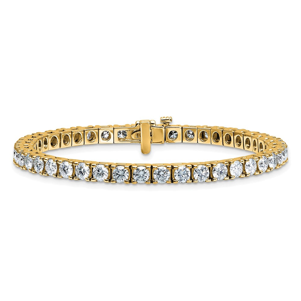 14ky 7.00ctw. Near Colorless Moissanite 4 Prong Tennis Bracelet