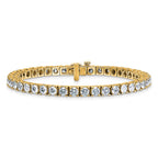 14ky 7.00ctw. Near Colorless Moissanite 4 Prong Tennis Bracelet