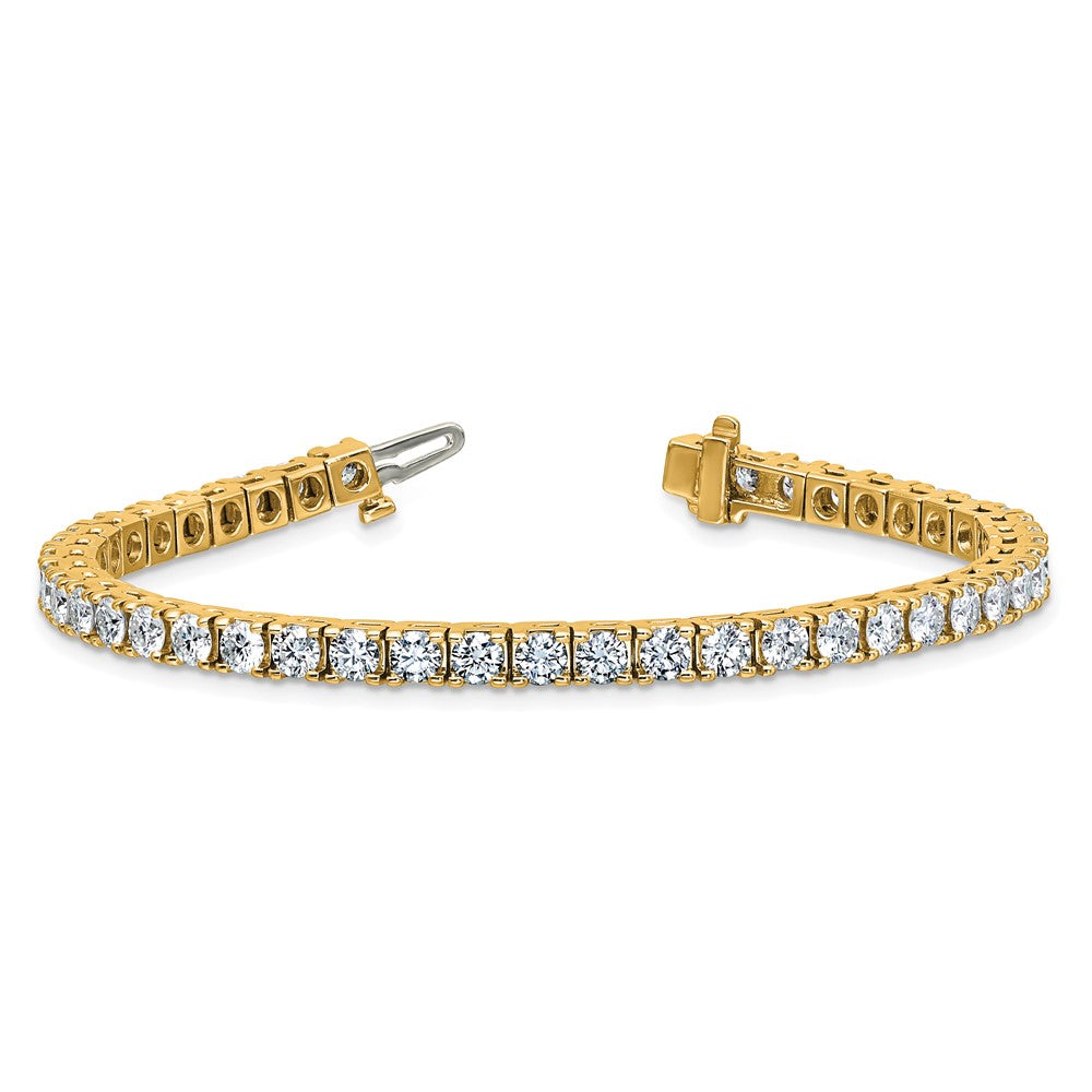 14ky 7.00ctw. Near Colorless Moissanite 4 Prong Tennis Bracelet