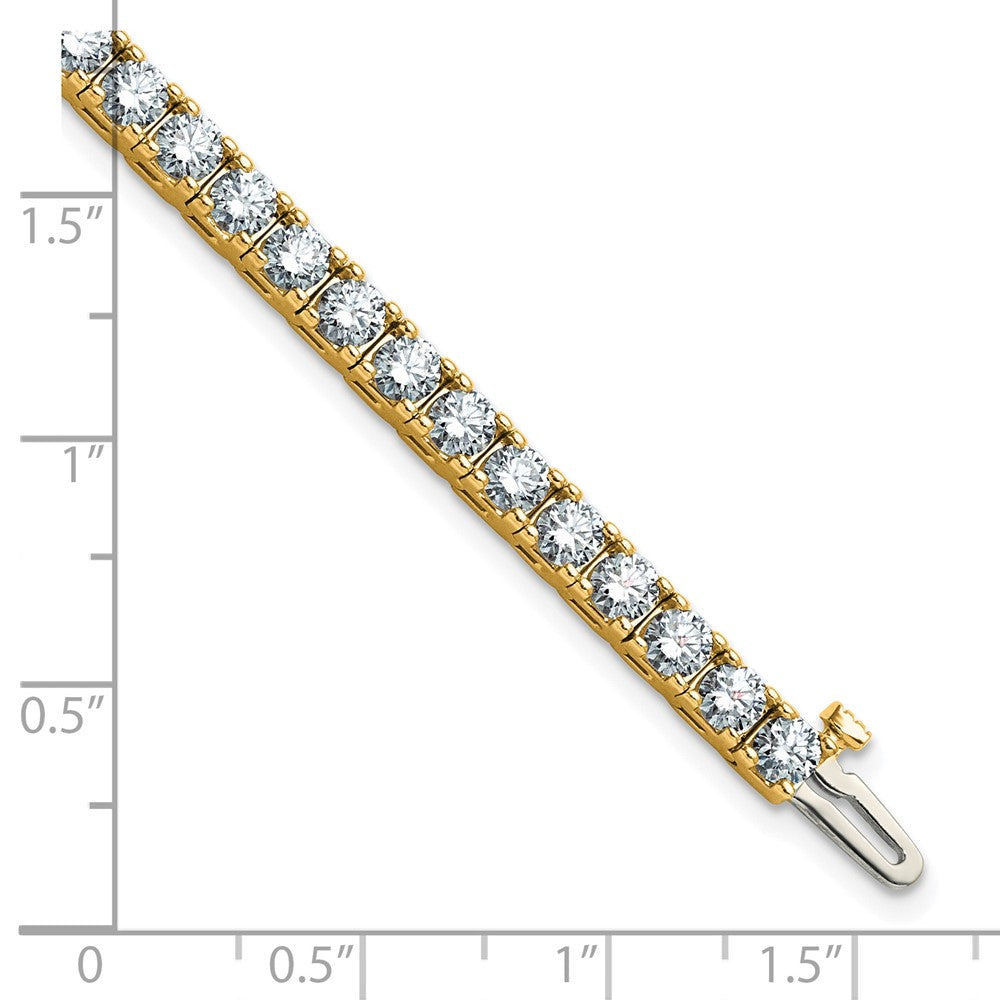 14ky 7.00ctw. Near Colorless Moissanite 4 Prong Tennis Bracelet