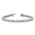 14kw 9.00ctw. Near Colorless Moissanite 4 Prong Tennis Bracelet