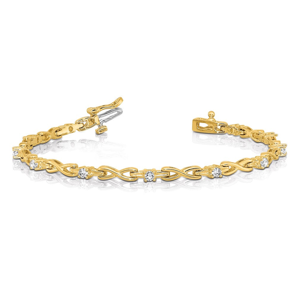 14k 1/2 carat Lab Grown Diamond VS/SI+ G+ Complete Fancy Link Tennis Bracelet