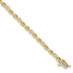 14k Complete 1/2 carat Round AAA Diamond 4-prong X-design 7 inch Tennis Bracelet
