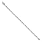 14k White Gold Complete 1/2 carat Round AAA Diamond 4-prong X-design 7 inch Tennis Bracelet