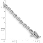 14k White Gold Complete 1/2 carat Round VS Diamond 4-prong X-design 7 inch Tennis Bracelet