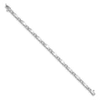 14k White Gold Complete 1.13 carat Round VS Diamond Curved Bar Link 7 inch Tennis Bracelet