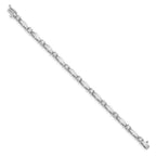 14k White Gold Complete 1.87 carat Round AA Diamond Curved Bar Link 7 inch Tennis Bracelet