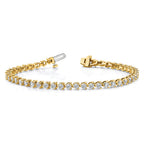 14k Complete 2.4 carat Round A Diamond 3-prong 7 inch Tennis Bracelet