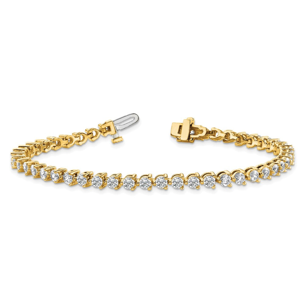 14k Complete 2.4 carat Round AA Diamond 3-prong 7 inch Tennis Bracelet