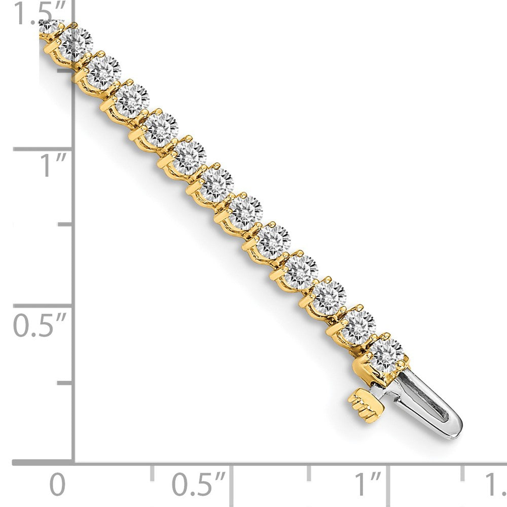 14k Complete 2.4 carat Round AA Diamond 3-prong 7 inch Tennis Bracelet