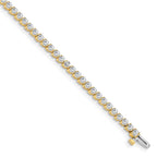 True Origin 14K Yellow Gold 2 3/8 carat Lab Grown Diamond VS+ F+ Complete Tennis Bracelet