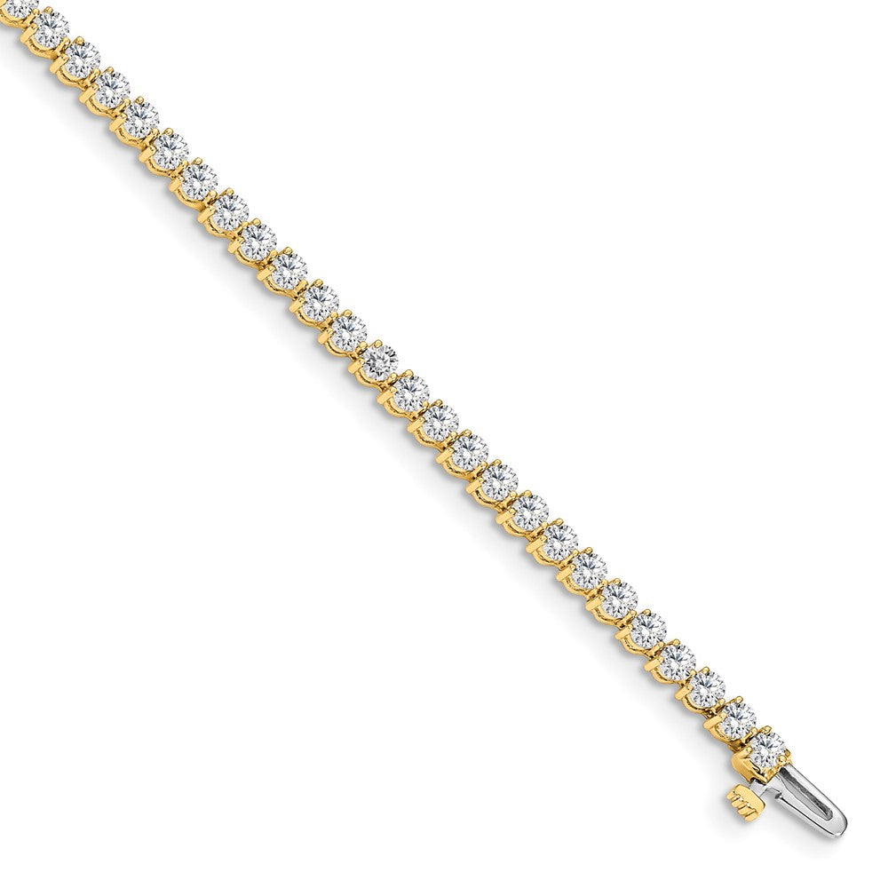 14k Complete 2.4 carat Round A Diamond 3-prong 7 inch Tennis Bracelet