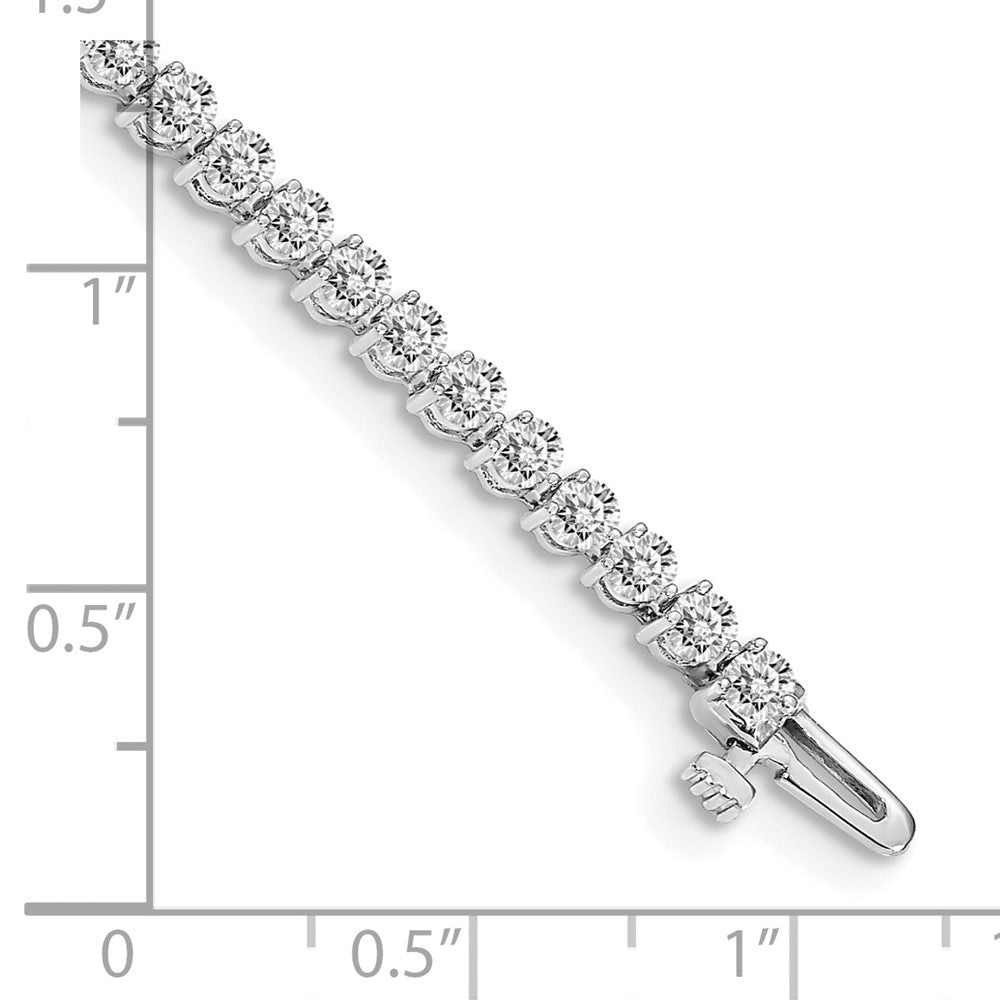 14k White Gold Complete 2.4 carat Round A Diamond 3-prong 7 inch Tennis Bracelet