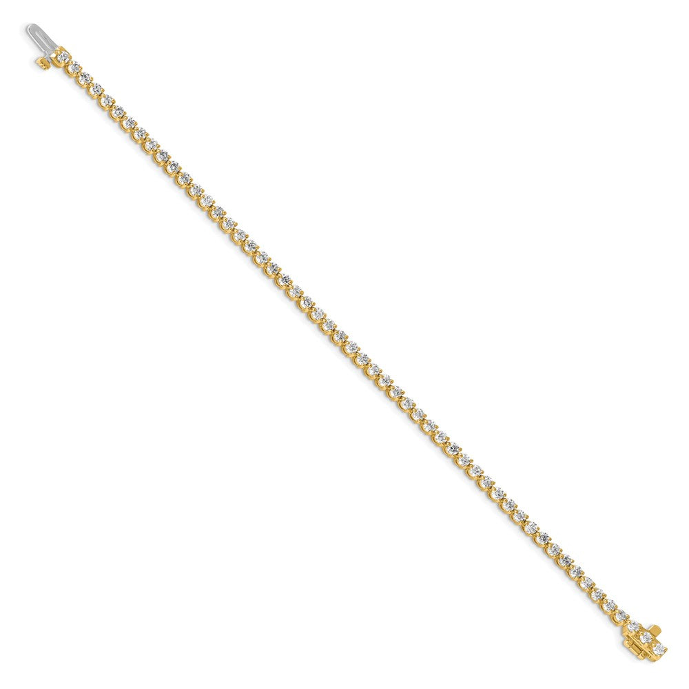 14k Complete 3.3 carat Round A Diamond 3-prong 7 inch Tennis Bracelet