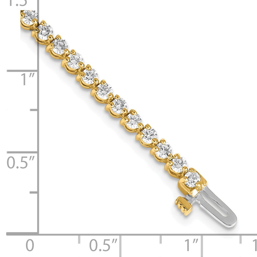 True Origin 14K Yellow Gold 2 3/4 carat Lab Grown Diamond VS+ F+ Complete Tennis Bracelet
