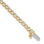 True Origin 14K Yellow Gold 2 3/4 carat Lab Grown Diamond VS+ F+ Complete Tennis Bracelet