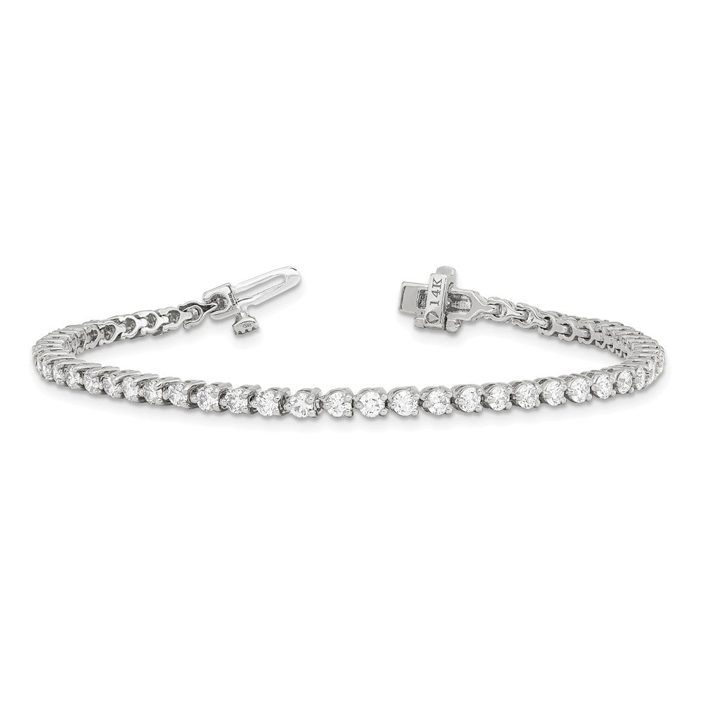 14k White Gold 3 1/3 carat Lab Grown Diamond VS/SI+ G+ Complete Tennis Bracelet