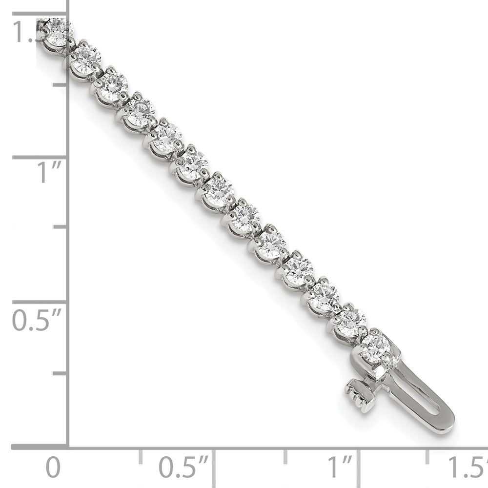 14k White Gold Complete 3.3 carat Round A Diamond 3-prong 7 inch Tennis Bracelet