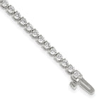 14k White Gold Complete 3.3 carat Round A Diamond 3-prong 7 inch Tennis Bracelet