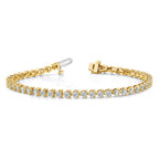 True Origin 14K Yellow Gold 4 1/3 carat Lab Grown Diamond VS+ F+ Complete Tennis Bracelet
