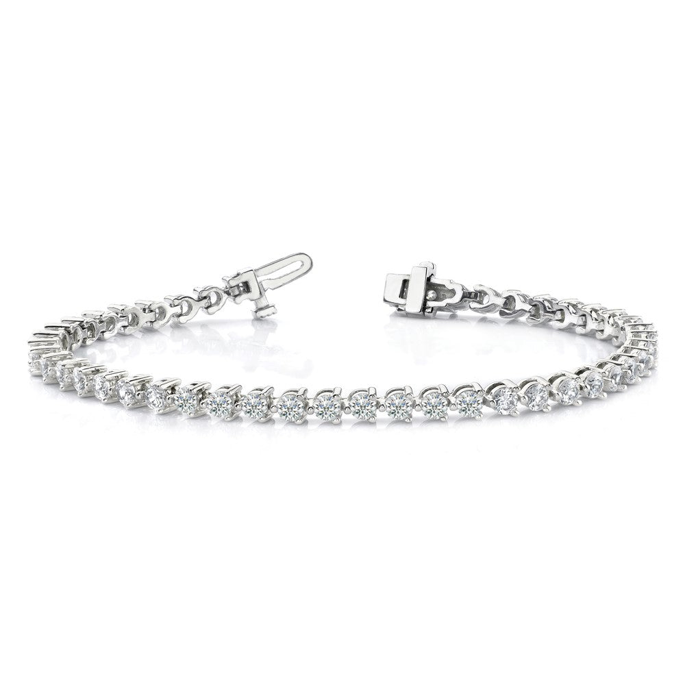True Origin 14K White Gold 4 1/3 carat Lab Grown Diamond VS+ F+ Complete Tennis Bracelet