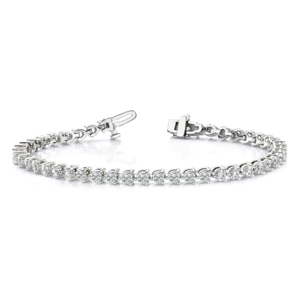 True Origin 14K White Gold 4 1/3 carat Lab Grown Diamond VS+ F+ Complete Tennis Bracelet