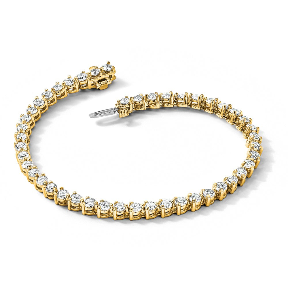 True Origin 14K Yellow Gold 4 3/4 carat Lab Grown Diamond VS+ F+ Complete Tennis Bracelet