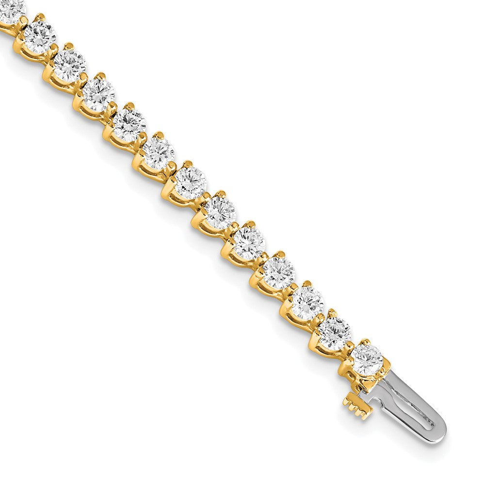 True Origin 14K Yellow Gold 4 3/4 carat Lab Grown Diamond VS+ F+ Complete Tennis Bracelet