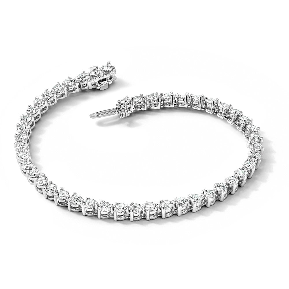 14k White Gold 4 3/4 carat Lab Grown Diamond VS/SI+ G+ Complete Tennis Bracelet