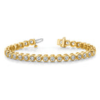 14k Complete 2.13 carat Round AAA Diamond 2-prong 7 inch Tennis Bracelet