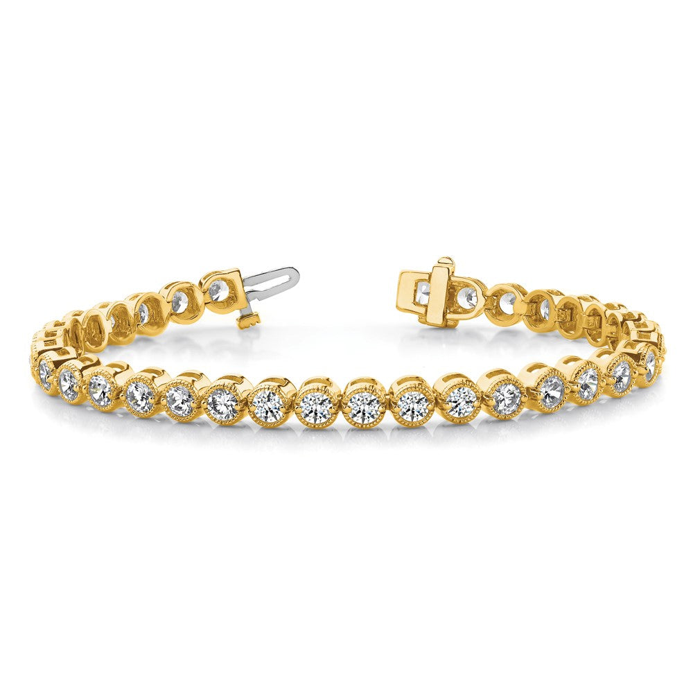 14k Complete 2.13 carat Round AA Diamond 2-prong 7 inch Tennis Bracelet