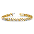 14k Complete 2.13 carat Round VS Diamond 2-prong 7 inch Tennis Bracelet