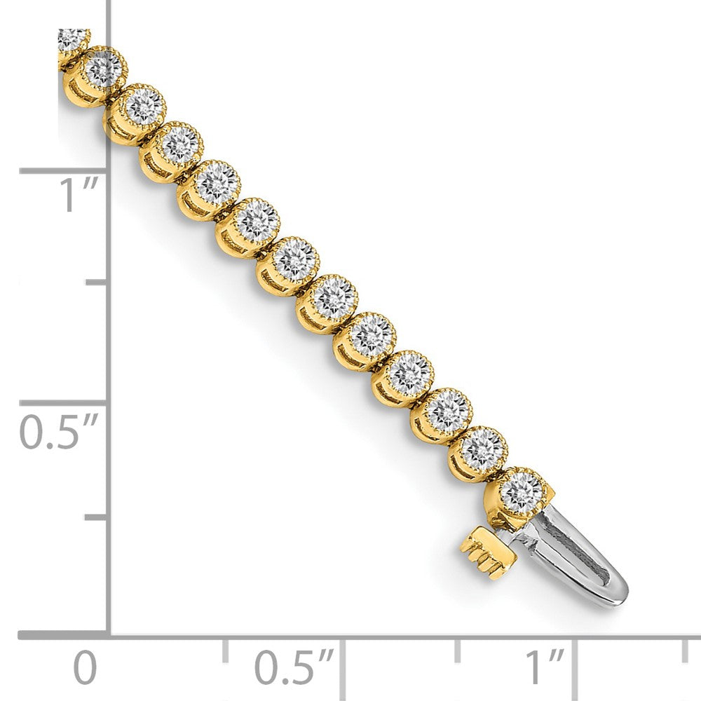 14k Complete 2.13 carat Round A Diamond 2-prong 7 inch Tennis Bracelet