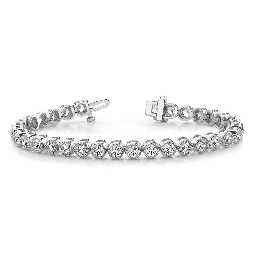 14k White Gold Complete 2.13 carat Round VS Diamond 2-prong 7 inch Tennis Bracelet