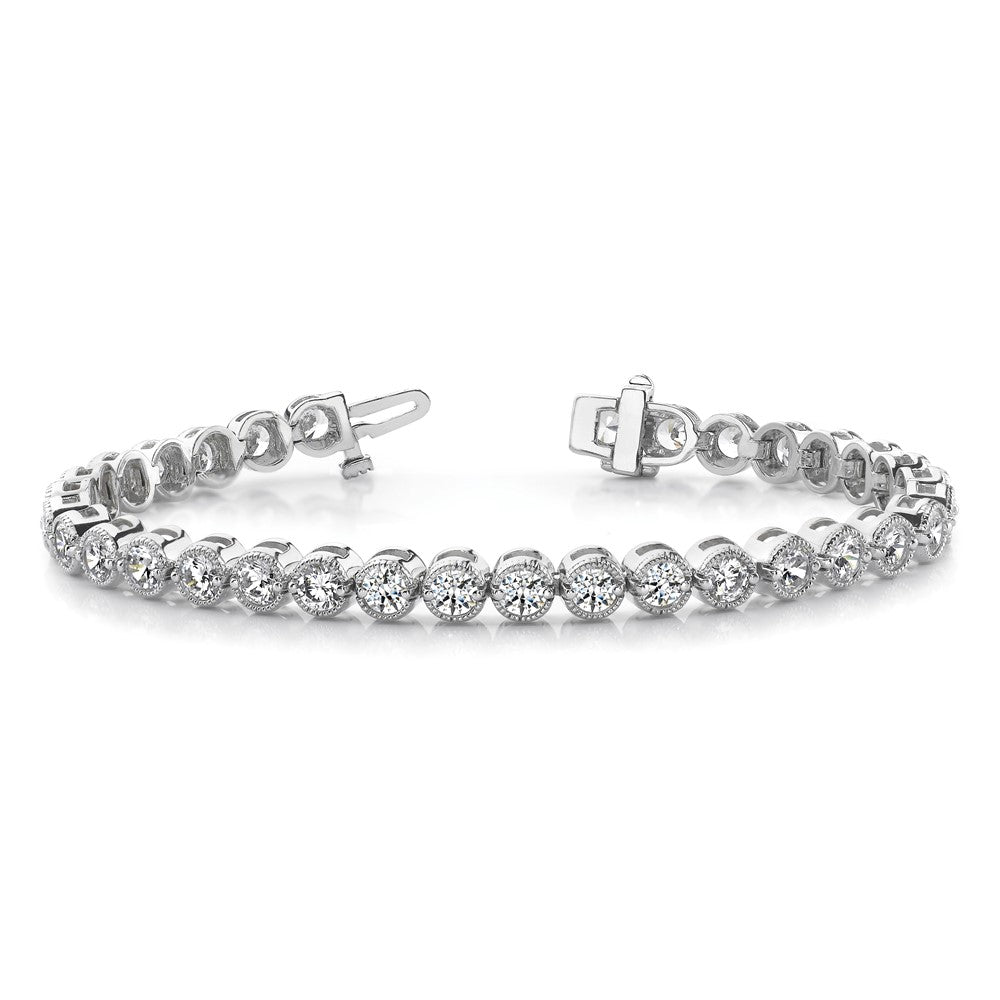 14k White Gold Complete 2.13 carat Round VS Diamond 2-prong 7 inch Tennis Bracelet