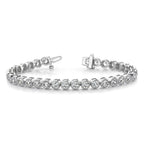 14k White Gold Complete 2.13 carat Round AAA Diamond 2-prong 7 inch Tennis Bracelet