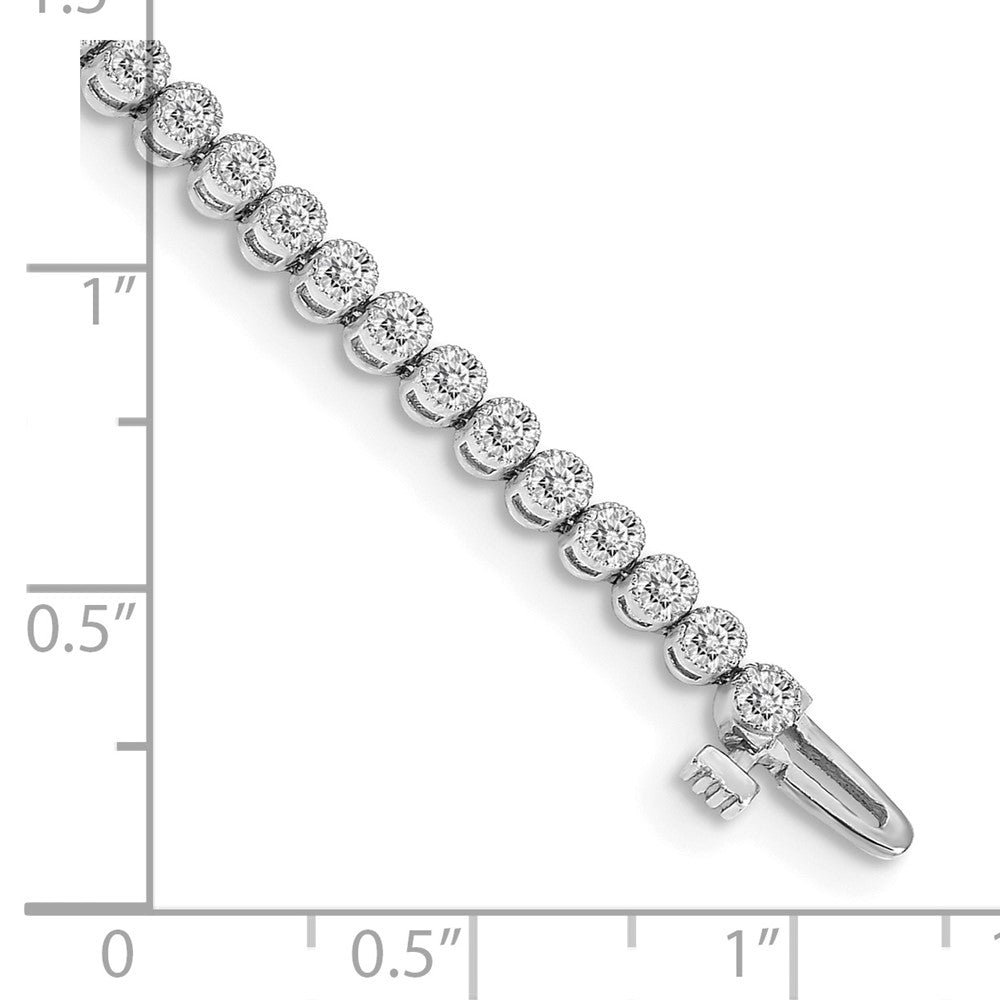 14k White Gold Complete 2.13 carat Round A Diamond 2-prong 7 inch Tennis Bracelet