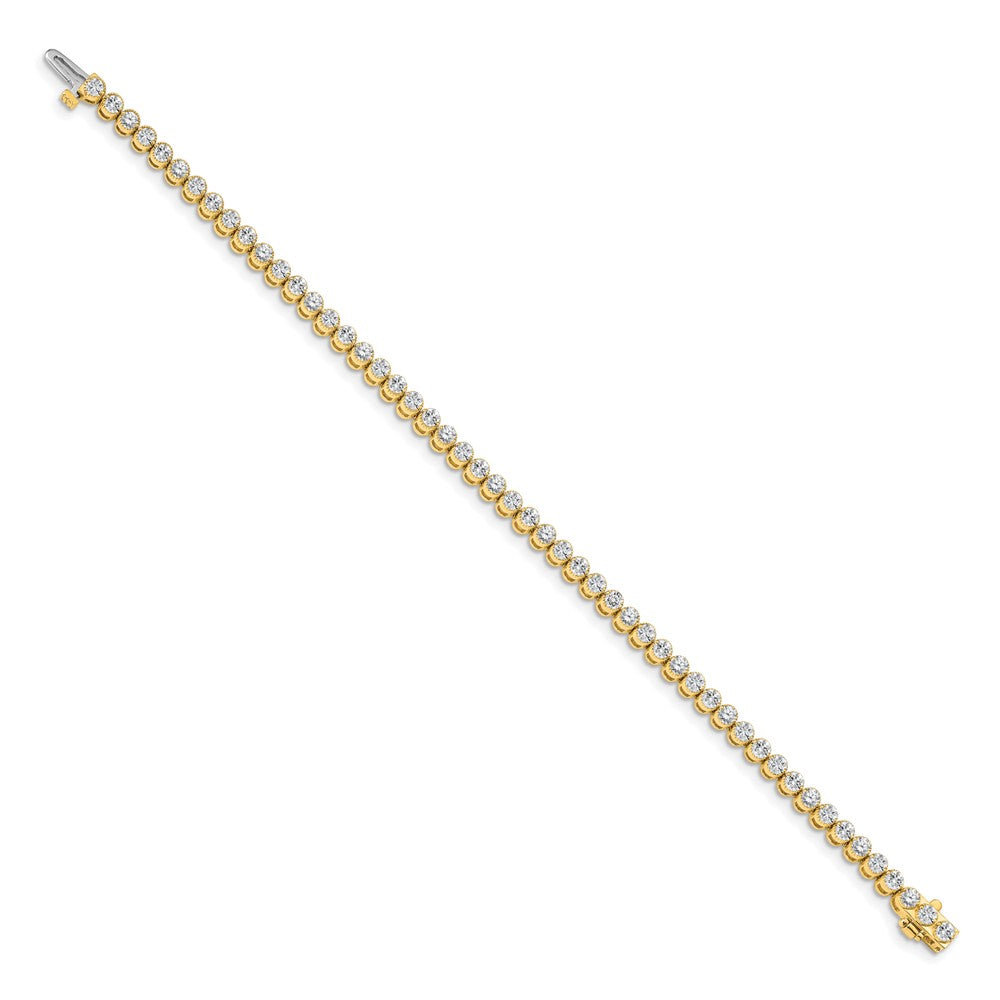 14k Complete 3.06 carat Round A Diamond 2-prong 7 inch Tennis Bracelet