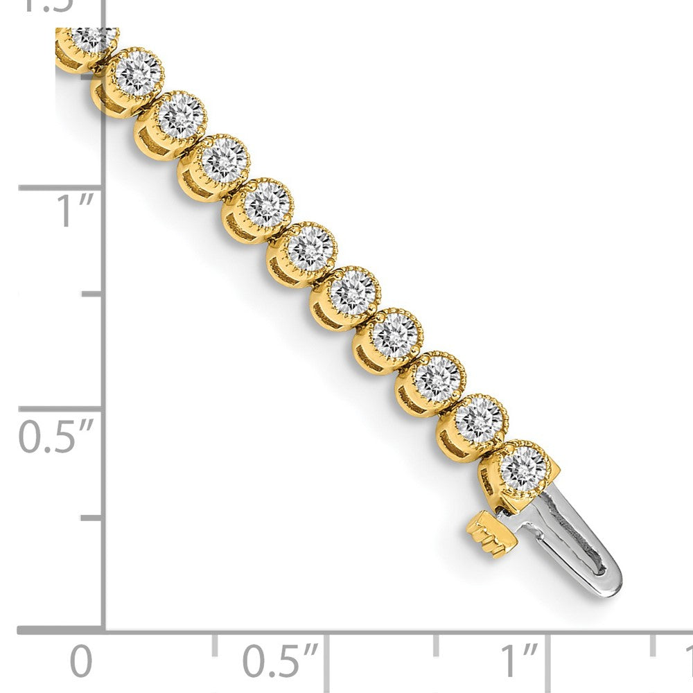 14k Complete 3.06 carat Round A Diamond 2-prong 7 inch Tennis Bracelet