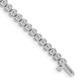 14k White Gold Complete 3.06 carat Round A Diamond 2-prong 7 inch Tennis Bracelet