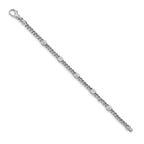 14k White Gold Complete 1 carat Round AA Diamond Bezel Curb Link 7 inch Bracelet