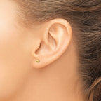 14k 3mm Polished Puffed Ball Post Earrings