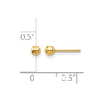 14k 3mm Polished Puffed Ball Post Earrings