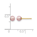 14k 4-5mm Purple Round Freshwater Cultured Pearl Stud Post Earrings