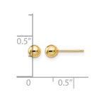 14k 4mm Polished Puffed Ball Post Earrings