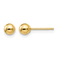 14k 4mm Polished Puffed Ball Post Earrings