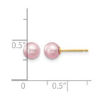 14k 5-6mm Purple Round Freshwater Cultured Pearl Stud Post Earrings