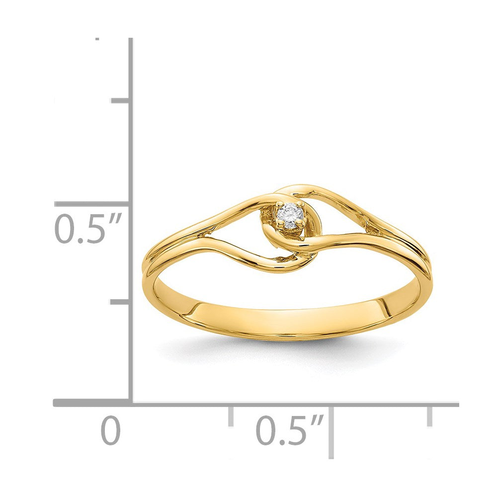 14k Polished AA Diamond Fancy Ring
